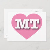 Montana Pink Heart - I Liebe MT Postkarte (Vorne/Hinten)