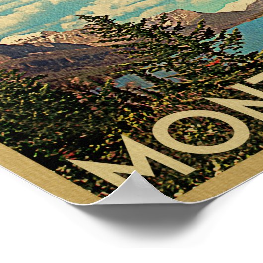Montana Poster - Lago Vintage Reiseplakat (Ecke)