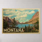 Montana Poster - Lago Vintage Reiseplakat (Vorne)