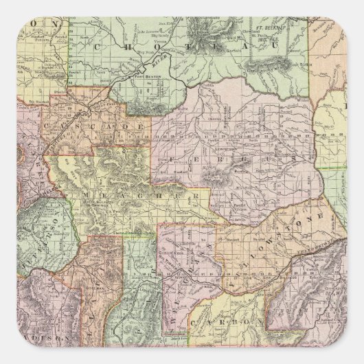 Montana Quadratischer Aufkleber (Vorderseite)