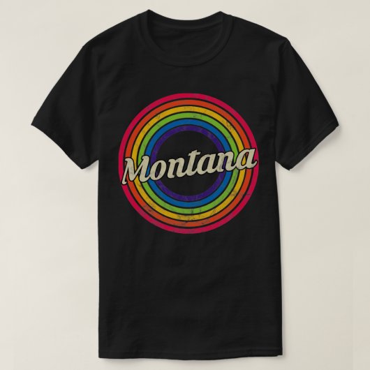 Montana Retro Rainbow Faded Style T-Shirt (Design vorne)