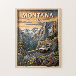 Montana Roadtrip Glacier National Park 3D Textur Puzzle