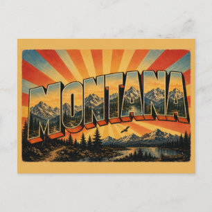 Montana Rocky Mountains Alpine Seen Wälder Kunst Postkarte