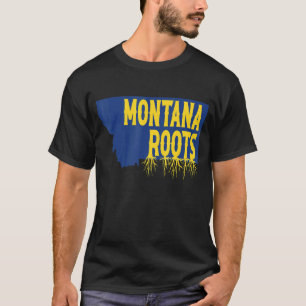 Montana Roots auf Montana Staat Silhouette T-Shirt