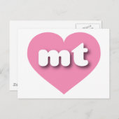 Montana - Rosa Herz - I Liebe mt Postkarte (Vorne/Hinten)