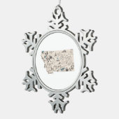 Montana Shaped Retro Picture Map Schneeflocken Zinn-Ornament (Rechts)