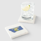 Montana Silhouette Map Shaped State Flag Steinuntersetzer (Seitenansicht)