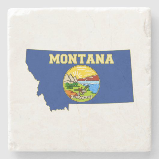 Montana Silhouette Map Shaped State Flag Steinuntersetzer (Vorderseite)