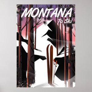 Montana Ski Vintage Reiseplakat Poster