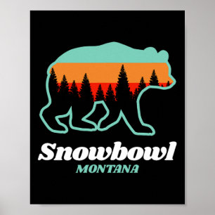 Montana Snowbowl Skifahren Snowboardfahren Bär  Poster