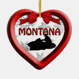 Montana Snowmobile Herz Weihnachtsschmuck