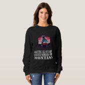 Montana Soldier Patriotische Silhouette in America Sweatshirt (Vorne ganz)
