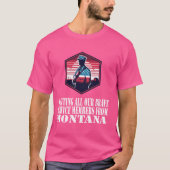 Montana Soldier Patriotische Silhouette in America T-Shirt (Vorderseite)