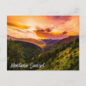 Montana-Sonnenuntergang über Bergen River Valley Postkarte (Vorderseite)