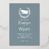 Montana Staat Hochzeit in Urlaubsort Folieneinladung (Vorderseite)