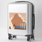 Montana Staat: Indische Stämme, Berge, Prärie Aufkleber (Koffer)