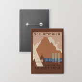Montana Staat: Indische Stämme, Berge, Prärie Button (Vorderseite/Rückseite)