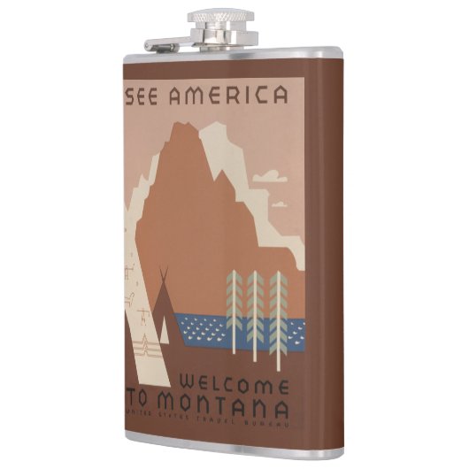 Montana Staat: Indische Stämme, Berge, Prärie Flachmann (Links)