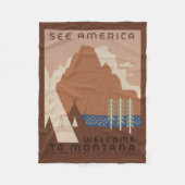 Montana Staat: Indische Stämme, Berge, Prärie Fleecedecke (Vorderseite)