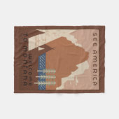 Montana Staat: Indische Stämme, Berge, Prärie Fleecedecke (Vorderseite (Horizontal))