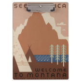Montana Staat: Indische Stämme, Berge, Prärie Klemmbrett (Vorderseite)