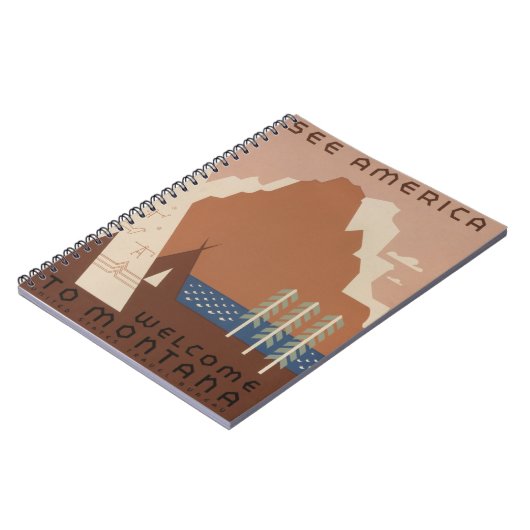 Montana Staat: Indische Stämme, Berge, Prärie Notizblock (Linke Seite)