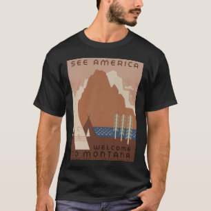 Montana Staat: Indische Stämme, Berge, Prärie T-Shirt
