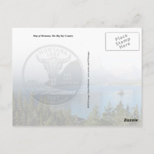 Montana Staat Karte (Rückseite)
