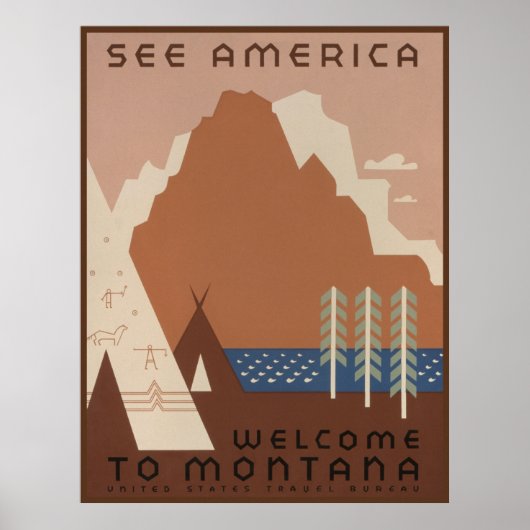 Montana Staat Native Amerikanische Ureinwohner Tri Poster (Vorne)
