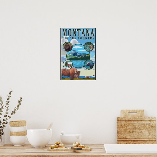 Montana Staat Scenes Poster (Küche)
