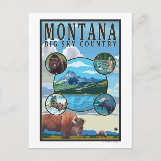 Montana Staat Scenes Postkarte (Vorderseite)