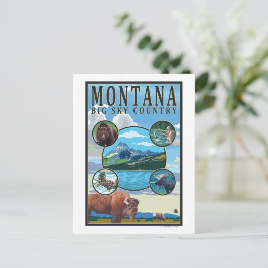 Montana Staat Scenes Postkarte (Stehend Vorderseite)