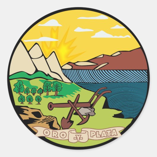 Montana Staat Siegel Runder Aufkleber (Vorderseite)