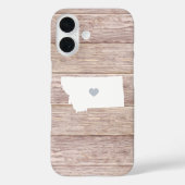 Montana Staat Silhouette Rustikales Holzsehen Case-Mate iPhone Hülle (Rückseite)
