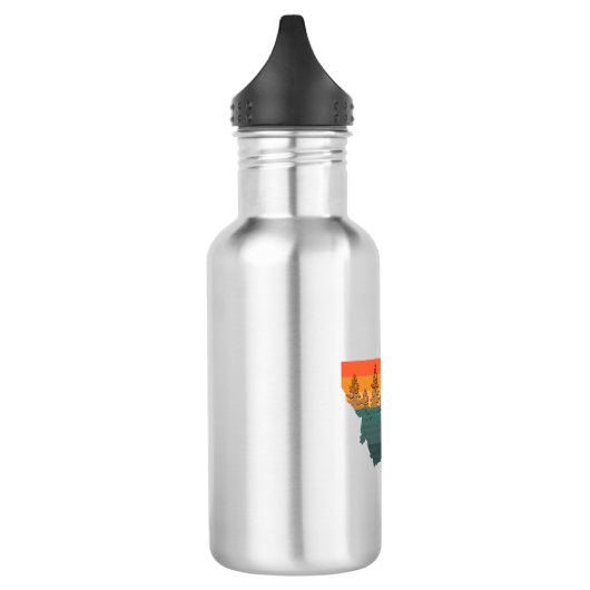 Montana Staat Tree Silhouette Edelstahlflasche (Links)