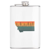 Montana Staat Tree Silhouette Flachmann (Vorderseite)