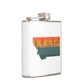 Montana Staat Tree Silhouette Flachmann (Rechts)