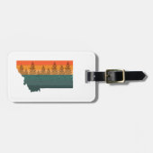 Montana Staat Tree Silhouette Gepäckanhänger (Vorderseite horizontal)