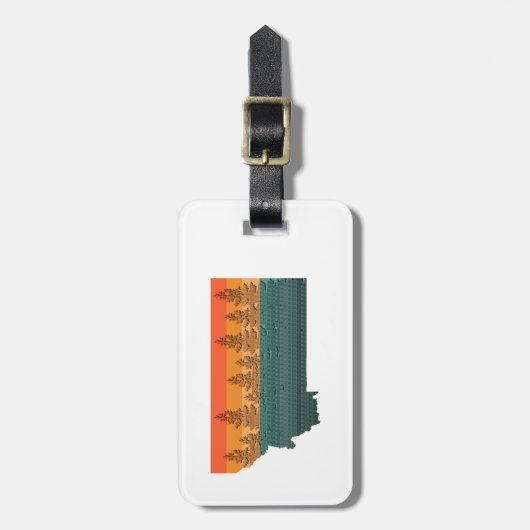 Montana Staat Tree Silhouette Gepäckanhänger (Vorderseite vertikal)