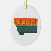 Montana Staat Tree Silhouette Keramik Ornament (Rechts)