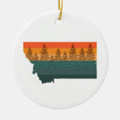 Montana Staat Tree Silhouette Keramik Ornament (Vorne)