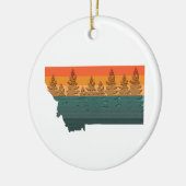 Montana Staat Tree Silhouette Keramik Ornament (Links)