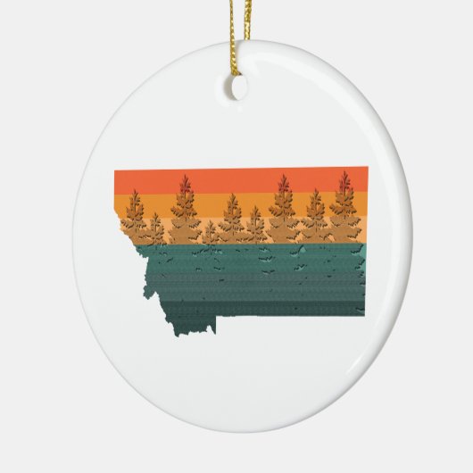 Montana Staat Tree Silhouette Keramik Ornament (Links)