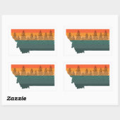 Montana Staat Tree Silhouette Rechteckiger Aufkleber (Blatt)