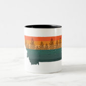 Montana Staat Tree Silhouette Zweifarbige Tasse (Mittel)