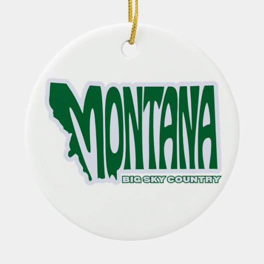 Montana Staat Weihnachtsbaum Keramik Ornament (Vorne)