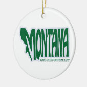 Montana Staat Weihnachtsbaum Keramik Ornament (Links)