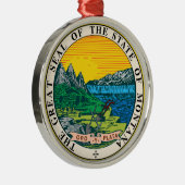 Montana-Staats-Siegelamerika-Republiksymbolflagge Silbernes Ornament (Rechts)