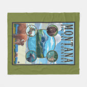 Montana-Staats-Szenen Fleecedecke (Vorderseite (Horizontal))