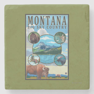 Montana-Staats-Szenen Steinuntersetzer